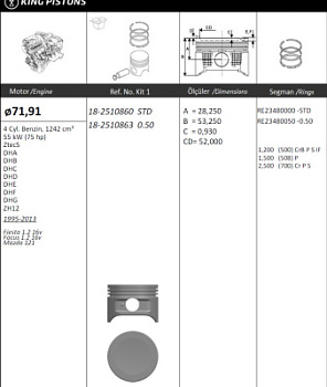 1.25 ZETEC-S 1997-2013 d 71.91 STD